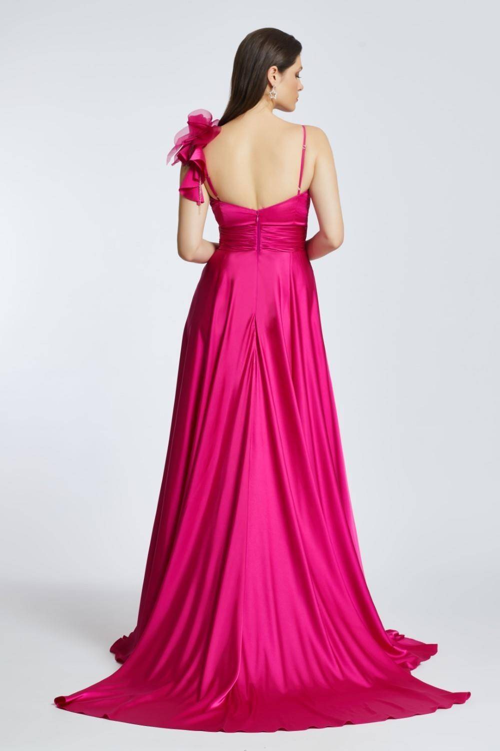 Rope Strappy Slit Long Evening Dress