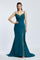 Rope Straps Draped Embroidered Evening Dress With Slits