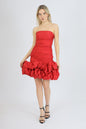 Short Evening Dress with Ruffled Skirt