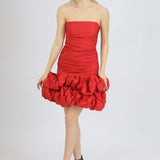 Short Evening Dress with Ruffled Skirt - 4039C