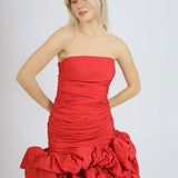 Short Evening Dress with Ruffled Skirt