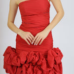 Short Evening Dress with Ruffled Skirt