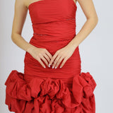 Short Evening Dress with Ruffled Skirt - 4039C