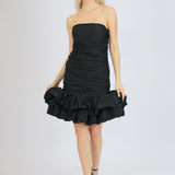 Short Evening Dress with Ruffled Skirt - 4039C