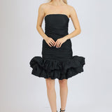 Short Evening Dress with Ruffled Skirt - 4039C