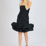 Short Evening Dress with Ruffled Skirt - 4039C