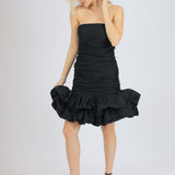 Short Evening Dress with Ruffled Skirt