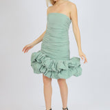 Short Evening Dress with Ruffled Skirt - 4039C