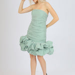 Short Evening Dress with Ruffled Skirt