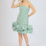 Short Evening Dress with Ruffled Skirt - 4039C