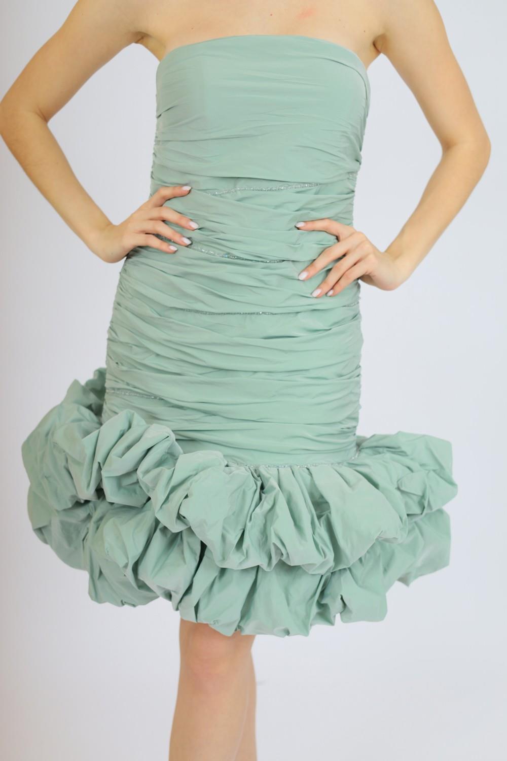 Short Evening Dress with Ruffled Skirt