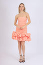 Short Evening Dress with Ruffled Skirt