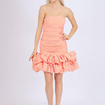 Short Evening Dress with Ruffled Skirt