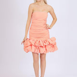 Short Evening Dress with Ruffled Skirt - 4039C