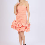 Short Evening Dress with Ruffled Skirt