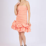 Short Evening Dress with Ruffled Skirt - 4039C