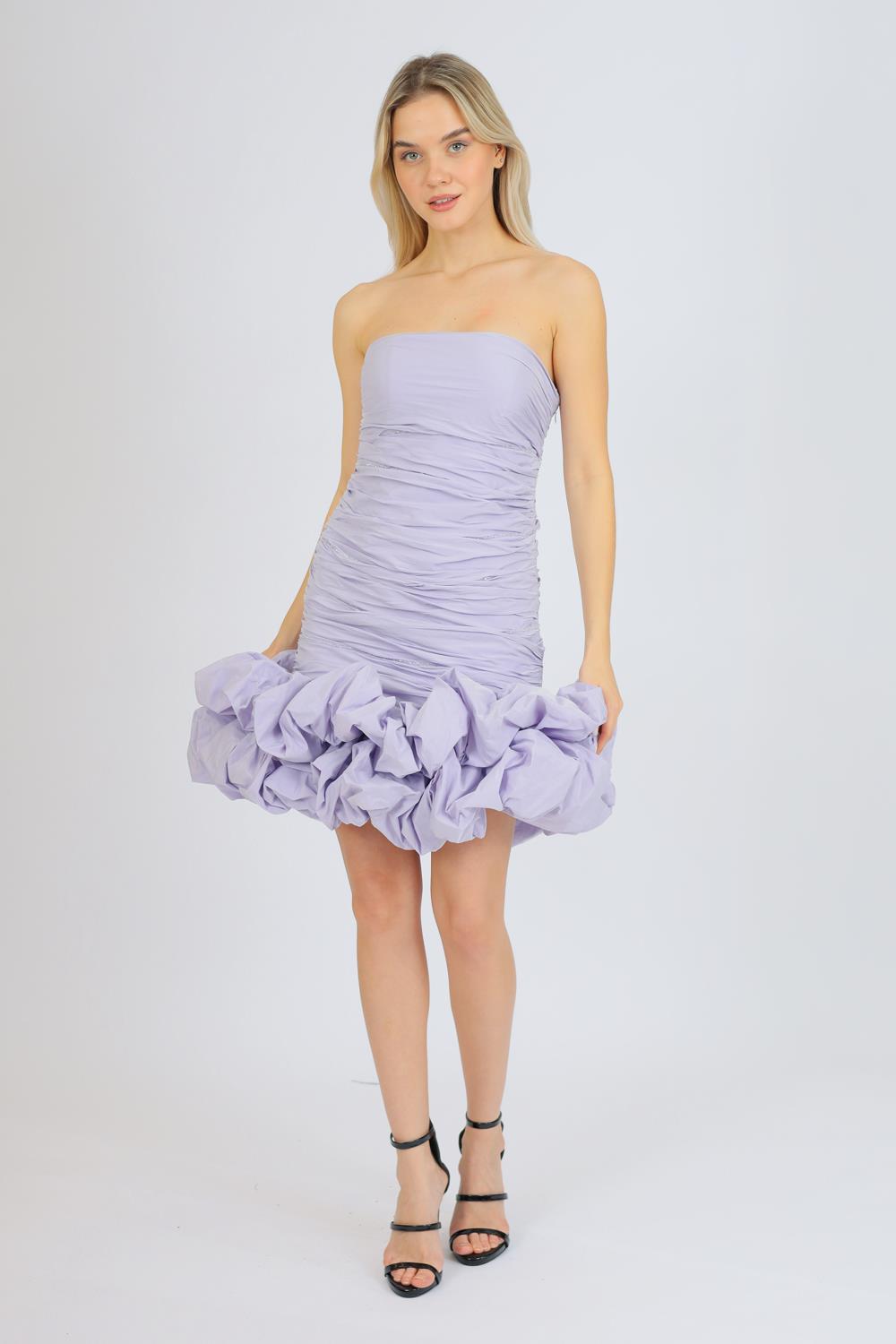 Short Evening Dress with Ruffled Skirt