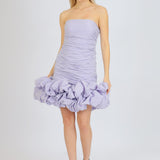 Short Evening Dress with Ruffled Skirt - 4039C