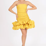 Short Evening Dress with Ruffled Skirt