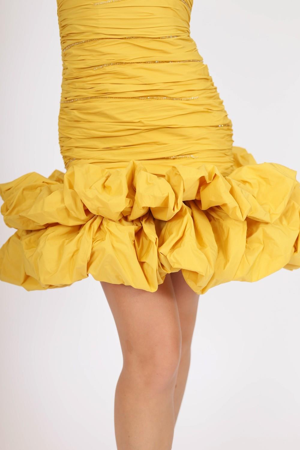 Short Evening Dress with Ruffled Skirt