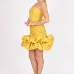 Short Evening Dress with Ruffled Skirt