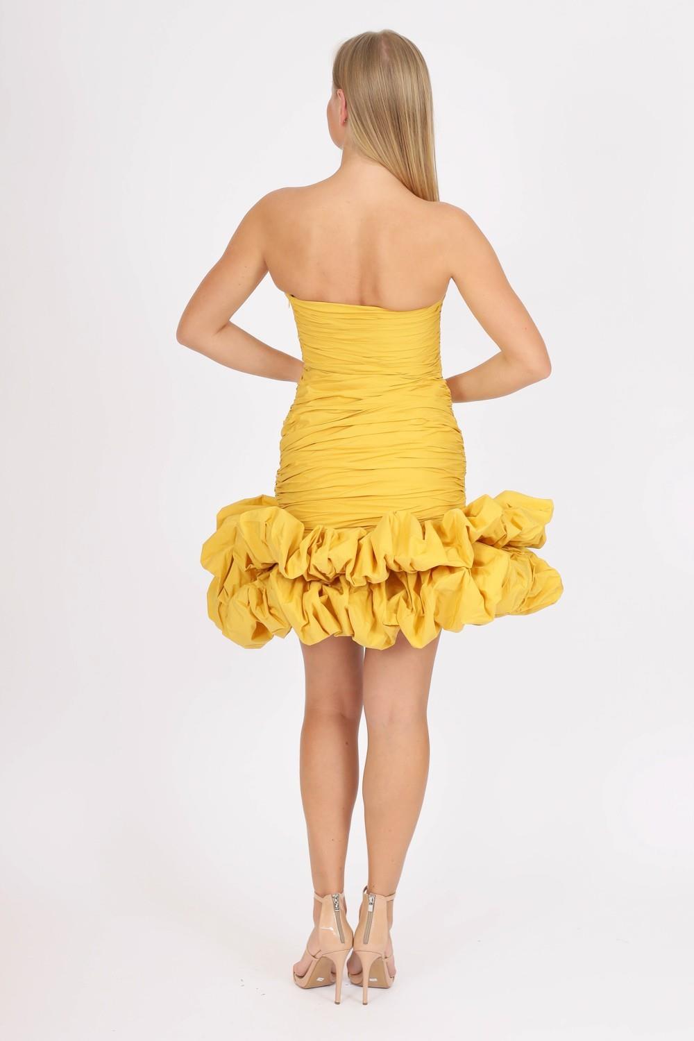 Short Evening Dress with Ruffled Skirt