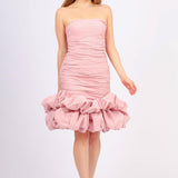 Short Evening Dress with Ruffled Skirt - 4039C