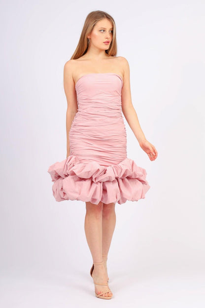 Short Evening Dress with Ruffled Skirt - 4039C