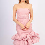 Short Evening Dress with Ruffled Skirt - 4039C