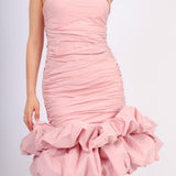 Short Evening Dress with Ruffled Skirt - 4039C