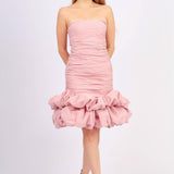 Short Evening Dress with Ruffled Skirt