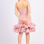 Short Evening Dress with Ruffled Skirt