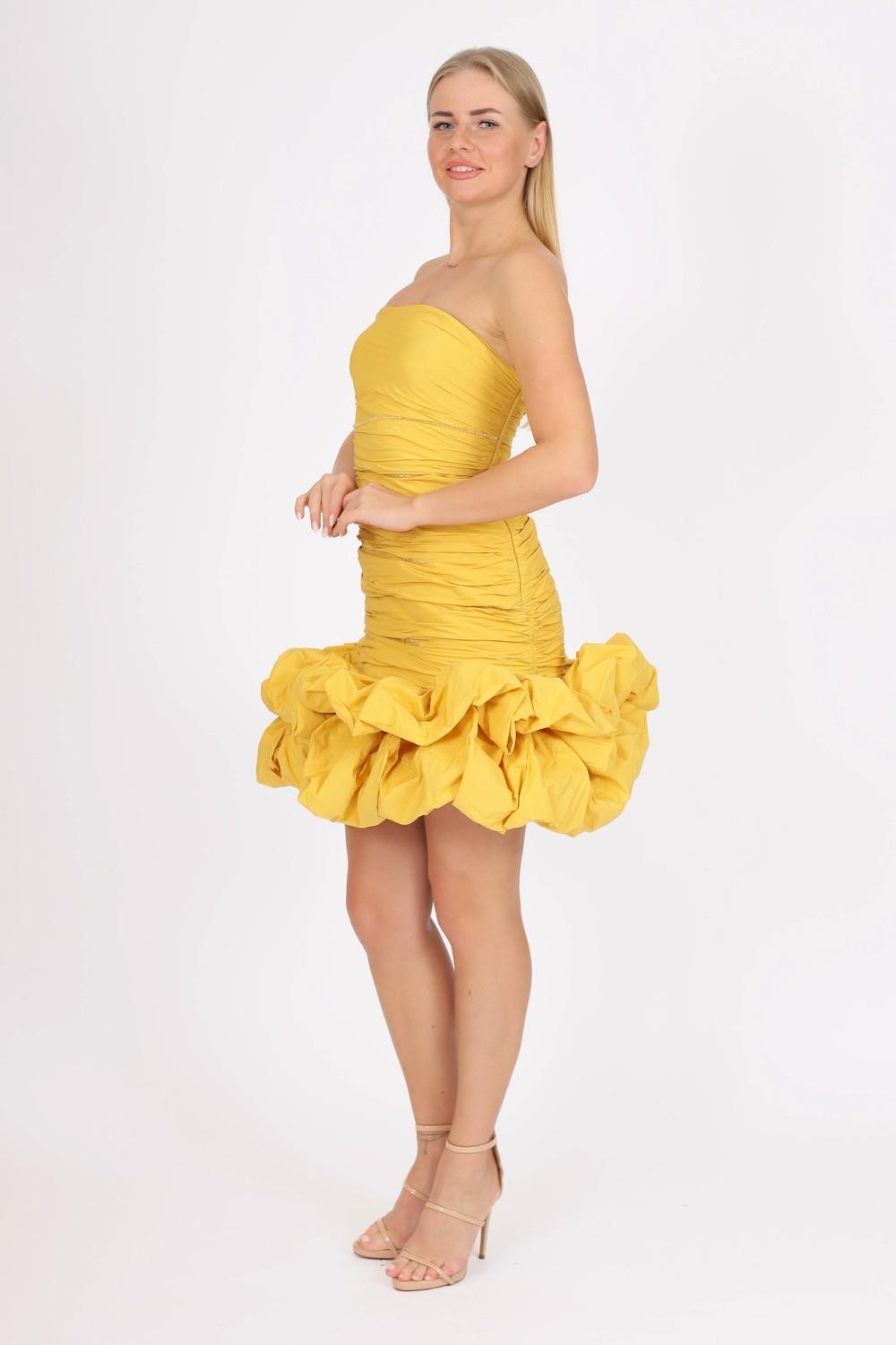 Short Evening Dress with Ruffled Skirt - 4039C