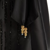 Satin Top Embroidered Mikado Skirt Veiling Dress - 2009C