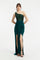 Sequin Embroidered Slit Evening Dress