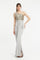 Sequin Embroidered Slit Evening Dress