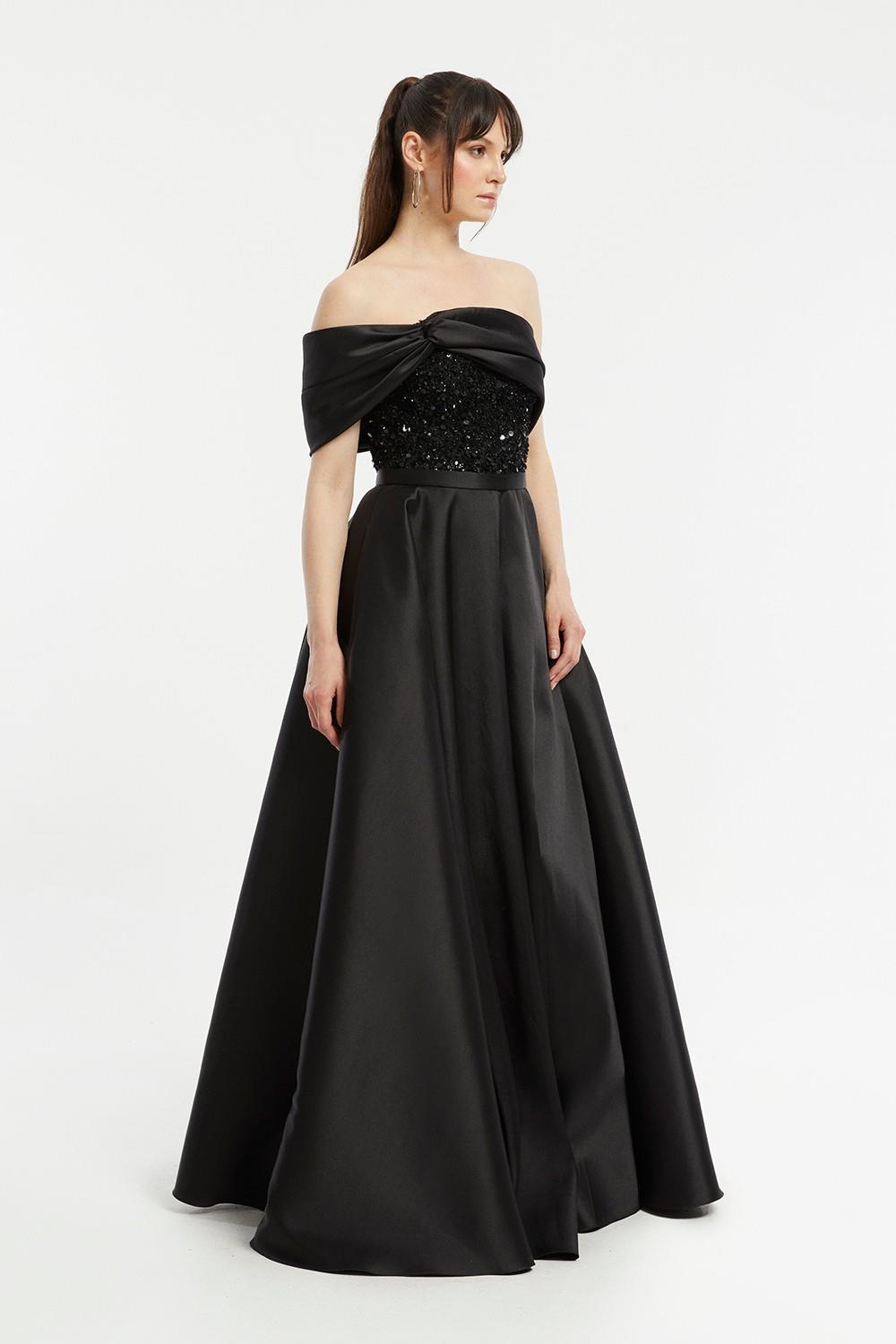 Sequin Detailed Ziberlin Long Evening Dress