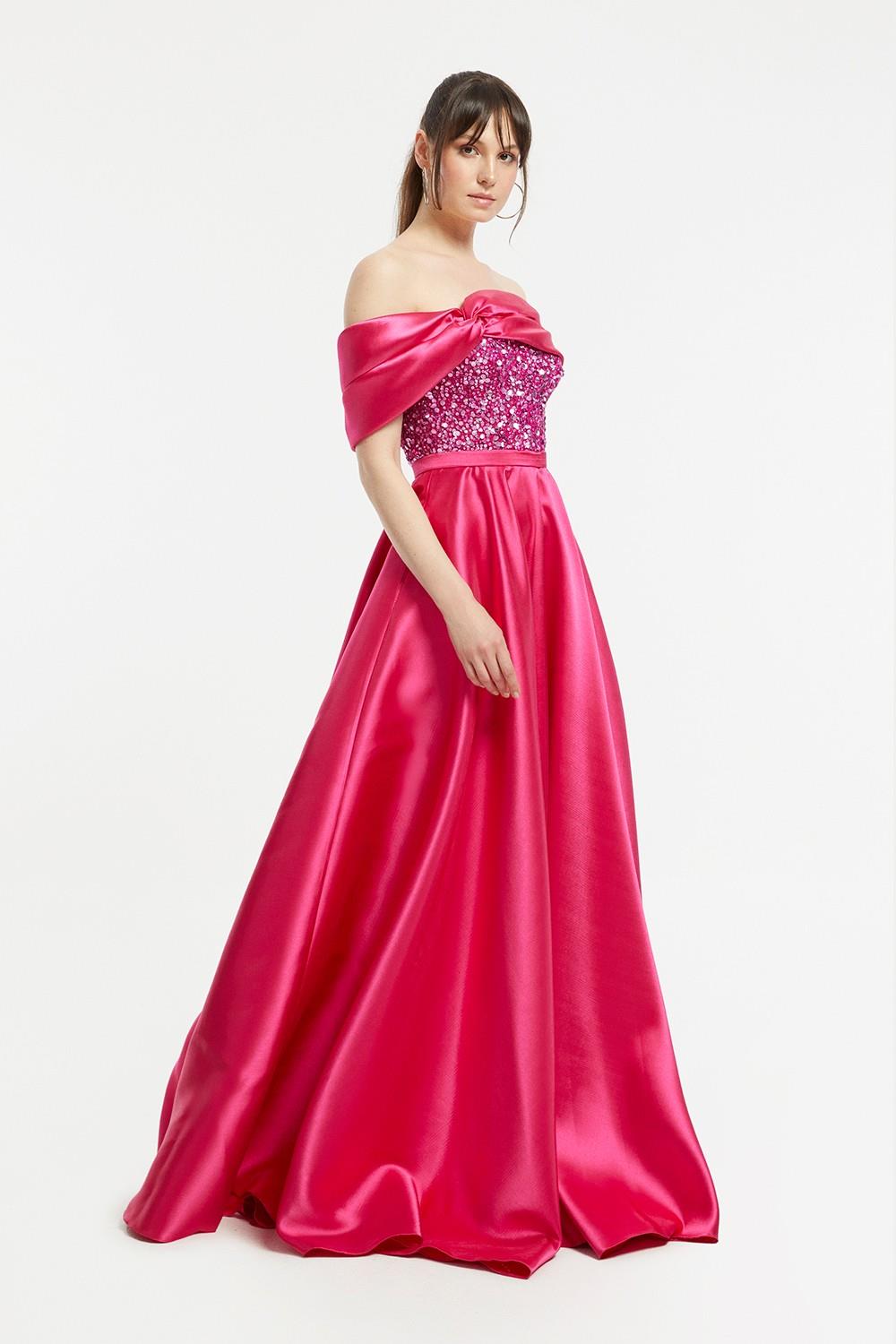 Sequin Detailed Ziberlin Long Evening Dress