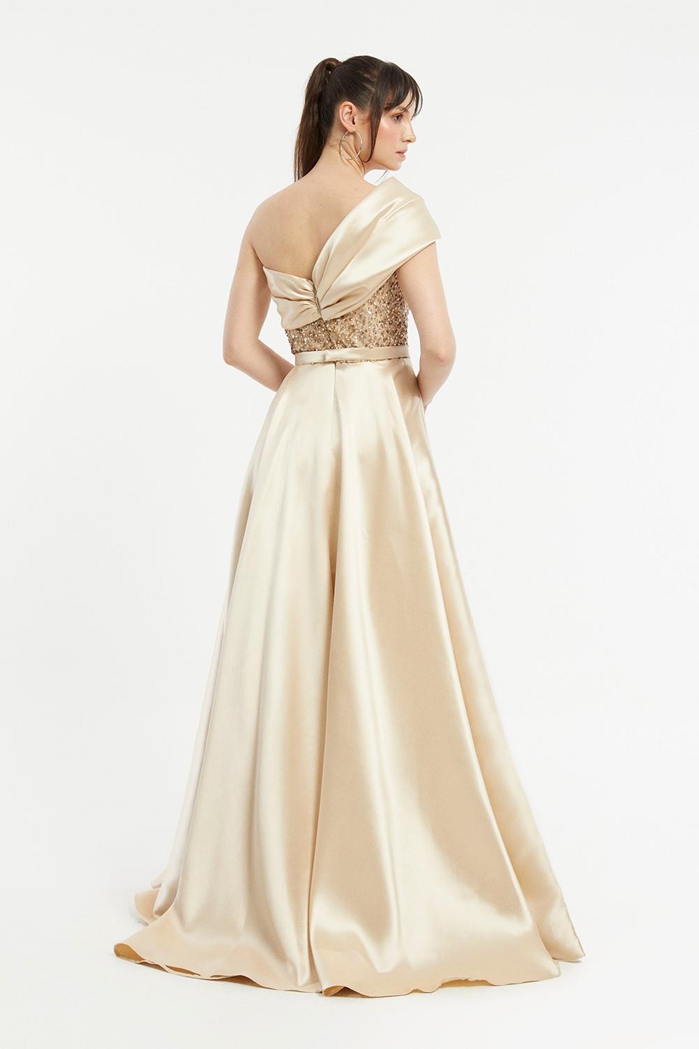 Sequin Detailed Ziberlin Long Evening Dress