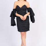 Short Evening Dress with Bow - 4000C