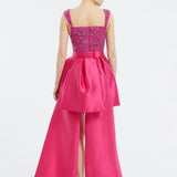 Bow Tail Short Evening Dress