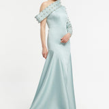 Sleeve and Shoulder Detailed Fish Cut Evening Dress - 2022C