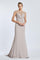 Sleeveless Neck Embroidered Long Evening Dress