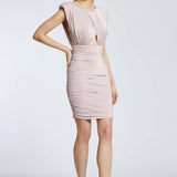 Sleeveless Draped Short Evening Dress