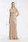 Rhinestone Embroidered Single Sleeve Long Evening Dress