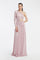 Rhinestone Embroidered Single Sleeve Long Evening Dress