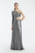 Rhinestone Embroidered Single Sleeve Long Evening Dress