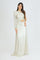 Rhinestone Embroidered Single Sleeve Long Evening Dress