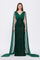 Stone Embroidered V-Neck Long Evening Dress