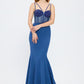 Strapless Bustier Detailed Crepe Evening Dress